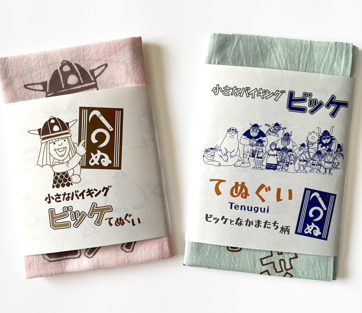 小さなバイキングビッケのてぬぐいシリーズの新作2種ができました